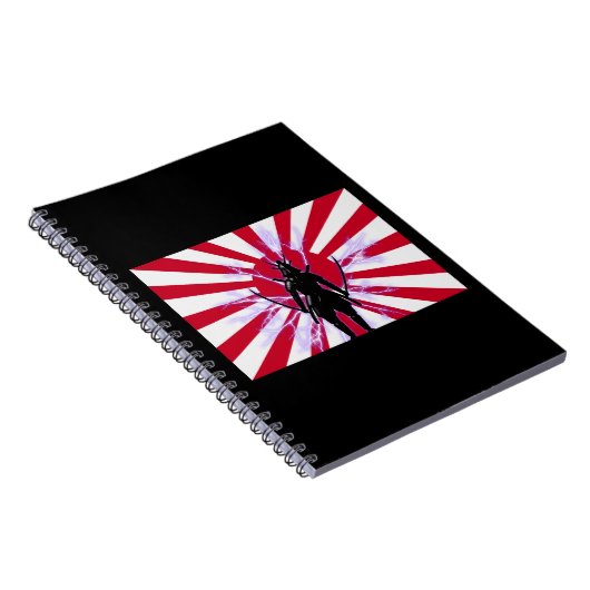 Carnet Drapeau japonais et Soleil Levant Samurai Guerrier (Côté Droit)