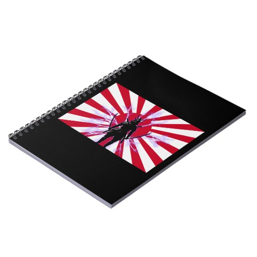 Carnet Drapeau japonais et Soleil Levant Samurai Guerrier (Côté gauche)