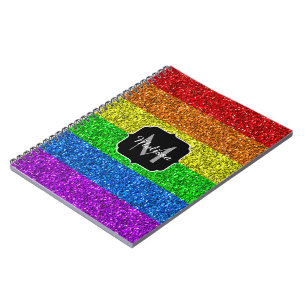Carnet Drapeau LGBT vibrante parties scintillant arc-en-c