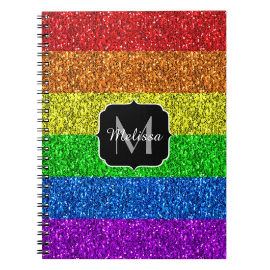 Carnet Drapeau LGBT vibrante parties scintillant arc-en-c (Devant)