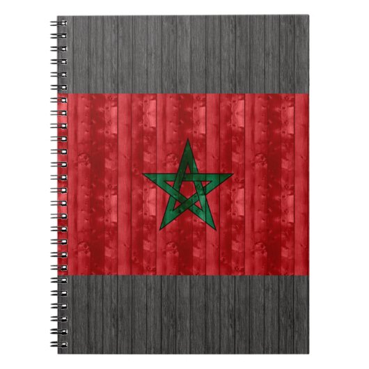 Carnet Drapeau marocain en bois (Devant)