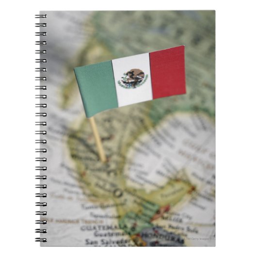 Carnet Drapeau mexicain sur la carte (Devant)