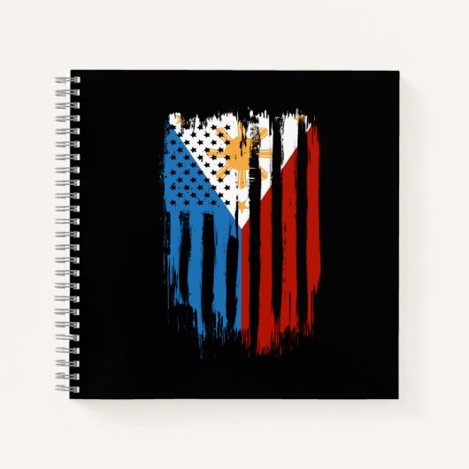 Carnet Drapeau mi-américain mi-philippin Philippines (Devant)