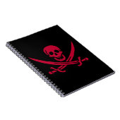 Carnet Drapeau pirate de Crâne Rouge et Épées de Calico J (Côté Droit)