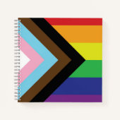 Carnet Drapeau progressiste LGBTQIA (Devant)