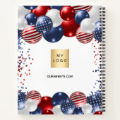 Carnet Drapeau rouge blanc bleu patriotique logo d'entrep (Dos)