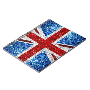 Carnet Drapeau rouge bleu blanc brillant parties scintill