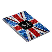 Carnet Drapeau rouge bleu blanc brillant parties scintill (Côté Droit)