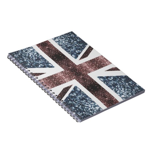 Carnet Drapeau rustique britannique rouge bleu étincelles (Côté Droit)