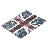 Carnet Drapeau rustique britannique rouge bleu étincelles (Côté gauche)