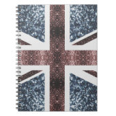Carnet Drapeau rustique britannique rouge bleu étincelles (Devant)