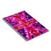 Carnet Drapeau scintillant du R-U de rose (Côté Droit)