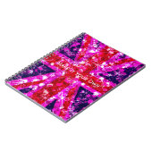 Carnet Drapeau scintillant du R-U de rose (Côté gauche)