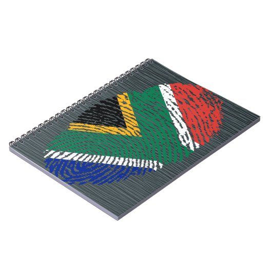 Carnet Drapeau sud-africain d'empreinte digitale de (Côté gauche)