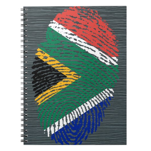 Carnet Drapeau sud-africain d'empreinte digitale de (Devant)