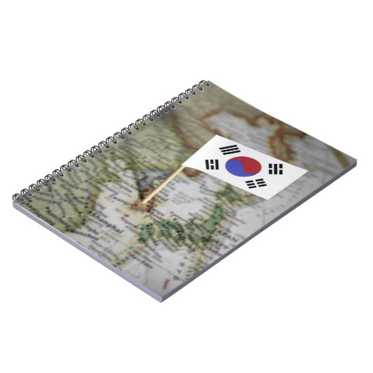 Carnet Drapeau sud-coréen sur la carte (Côté gauche)