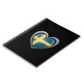 Carnet Drapeau suédois de coeur avec l'effet en métal (Côté gauche)