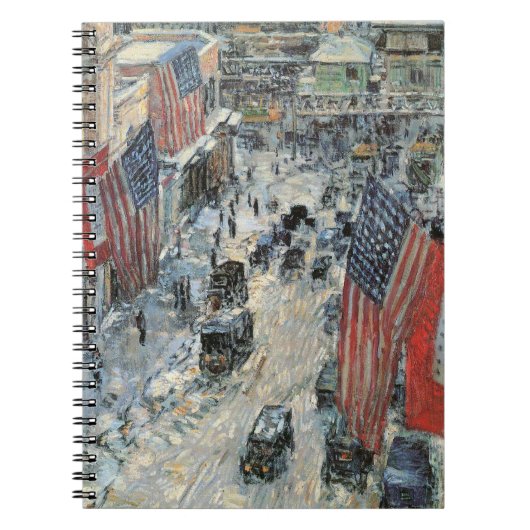 Carnet Drapeaux sur la 57e Rue par Frederick Childe Hassa (Devant)
