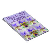Carnet Dream Big Book Viola Purple Flower Aquarelle Art (Côté Droit)