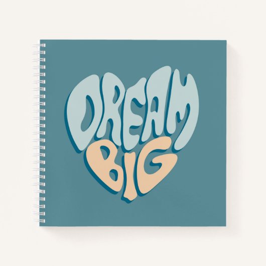 Carnet Dream Big : Coeur bleu du succès (Devant)