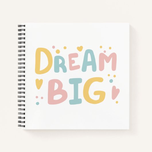 Carnet Dream Big Pastel Hearts (Devant)
