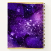 Carnet Dream Big Purple Galaxy Glam Gold Monogramme Nom (Dos)