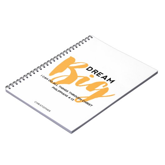 Carnet Dream Big Scripture (Côté gauche)