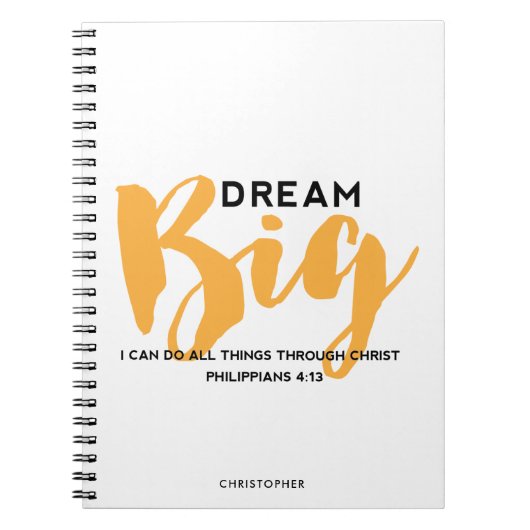 Carnet Dream Big Scripture (Devant)