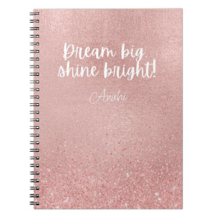 Carnet Dream Big Shine Bright ! Parties scintillant d'or 