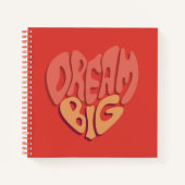 Carnet Dream Big : Slogan puissant au coeur rouge (Devant)