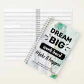 Carnet Dream Big Work Hard Emerald Gold Personnalisable (À l'intérieur)