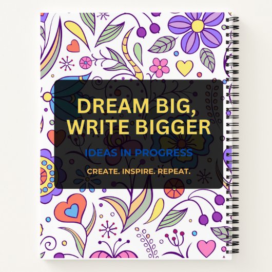 Carnet Dream Big, Write Bigger – Inspirational (Dos)