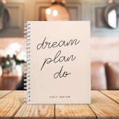 Carnet Dream Plan Do | Blush Pink Modern Design Script