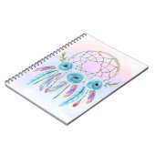 Carnet Dreamcatcher Aquarelle Plumes Rustique Boho Chic (Côté gauche)