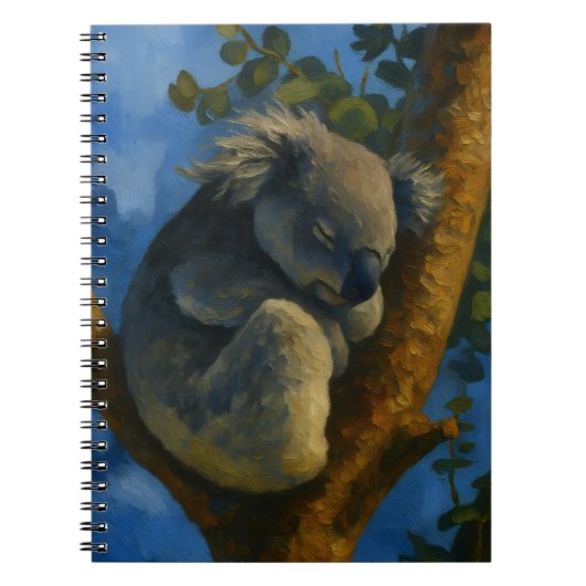 Carnet Dreaming in the Eucalyptus - Sleeping Koala Art (Devant)
