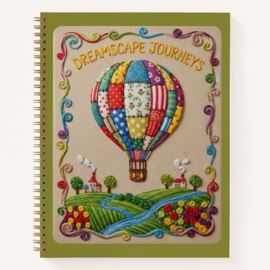 Carnet Dreamscape Journeys Embroidered Hot Air Balloon (Devant)