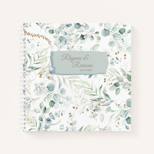 Carnet Dreamy Greenery Motif Green/Blue ID817 (Devant)