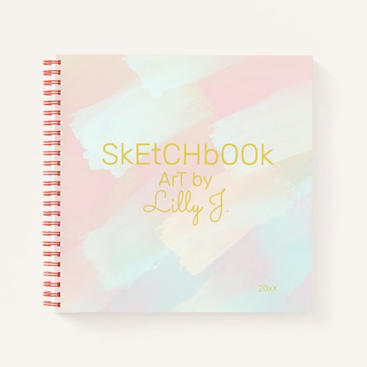 Carnet Dreamy Pastel Brushstrokies Personal Sketchbook (Devant)