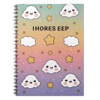 Carnet “Dreamy pastel, soft clouds, stars, notebook cover