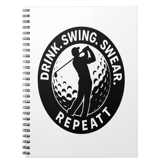 Carnet Drink Swing Sweat Repeat Golf (Devant)