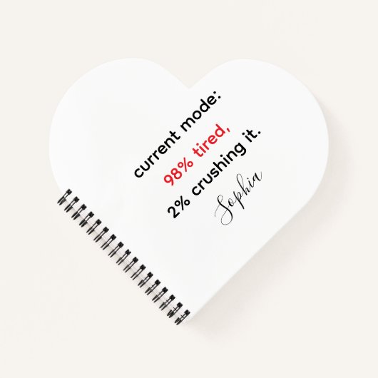 Carnet Drôle "98% Fatigué, 2% Le Croissant (Devant)