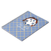 Carnet Drôle animal Cartoon Bleu Blanc Or pour enfants (Côté gauche)