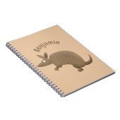 Carnet Drôle armadillo joyeux dessin animé (Côté Droit)