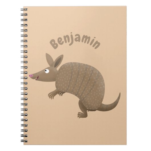 Carnet Drôle armadillo joyeux dessin animé (Devant)