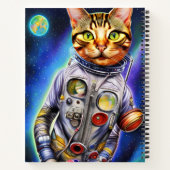 Carnet Drôle Astronaute Futuriste Chat Suspendu (Dos)