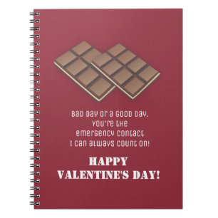 Carnet Drôle Bar au chocolat Message de la Saint Valentin