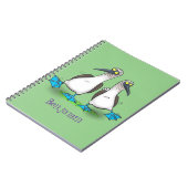 Carnet Drôle bleu pieds croisés dessin de dessins animés (Côté gauche)