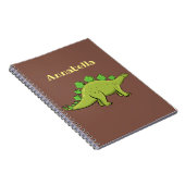 Carnet Drôle caricature de stegosaurus vert dinosaure (Côté Droit)
