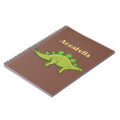 Carnet Drôle caricature de stegosaurus vert dinosaure (Côté gauche)