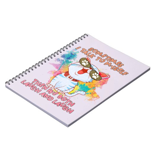 Carnet Drôle chat parler à lui-même - mignon et humoristi (Côté gauche)